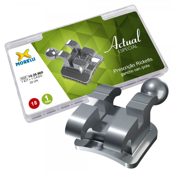 Actual Especial Stainless Steel .018 Ricketts Brackets Single Patient Kit