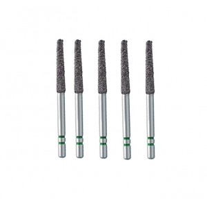 Two Striper Diamond Burs, FG, Round-End Taper, L770.8, 1.8 mm, Coarse, Green, Long Shank, 5/Pk, 2015650