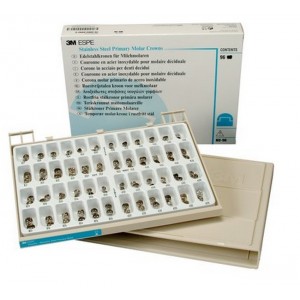 Ion Nichro Stainless Steel Molar Crowns, Pediatric, Primary Molar Crown Kit, Assorted, 96/Pk, ND96