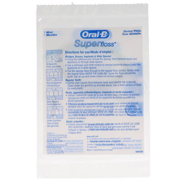 Super Floss Sample Pack, Mint, 100 x 10/Pack, 13265220