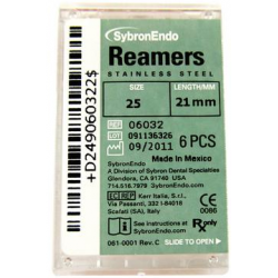 Stainless Steel Hand Reamers with Plastic Handles, 6/Pk - Frontier Dental Supply