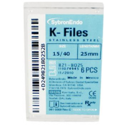K-File, Stainless Steel, # 15-40, Assorted, 6/Pk - Frontier Dental Supply