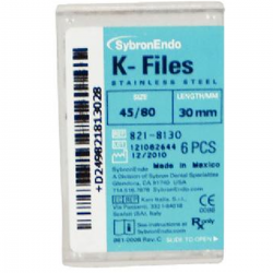 K-File, Stainless Steel, # 45-80, Assorted, 6/Pk - Frontier Dental Supply