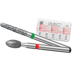NTI 12-Fluted Trimming & Finishing Carbide Burs, FG, Long Flame, # H48L-010, 1.0 mm, 5/Pk, H48L-010