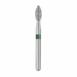 Piranha Diamond Burs, FG, Pointed Football, # 368-021, 2.1 mm, Coarse, Green, 25/Pk, 368-021C - Frontier Dental Supply