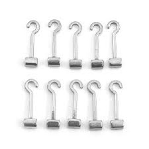 Long Curved Crimpable Hooks Right or Left (10 pcs)