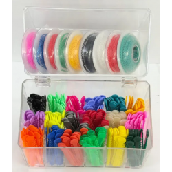 Unicycle Dispenser included LIGATURE TIES 6240 Donuts / 9 power Chains Assorted Color - Orthodentalusa Corp.