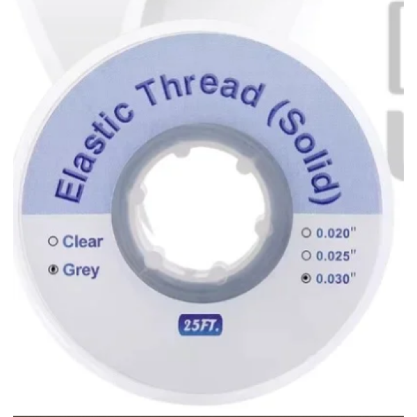 Dental Orthodontic Elastic Thread Solid Traction Ligature Power Tube Ortho Wires - 25 Feet/Roll