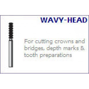 Burs 552 - Wavy Cylinder (Long) - 10/pk