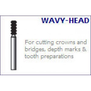 Burs 551 - Wavy Cylinder (Short) - 10/pk