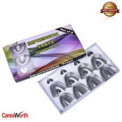 Set of 8 Dental Impression Trays (XS,S,M,L) Perforated - 4 Upper & 4 Lower - Tamsco