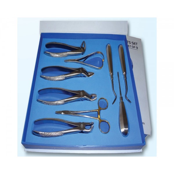 Set Of 9 Tooth Extraction Forceps