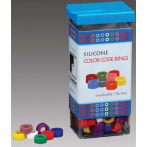 Assorted Large Code Ring Kit (1/4"), Silicone, (80pcs/box)