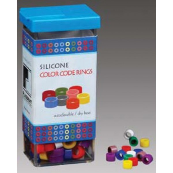 Assorted Color-Code Rings Kit, Silicone (80pcs/box)