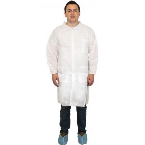 Polypropylene Lab Jacket - Size XXL with Elastic Wrists (DLWH 40 Gram) - 20/pk