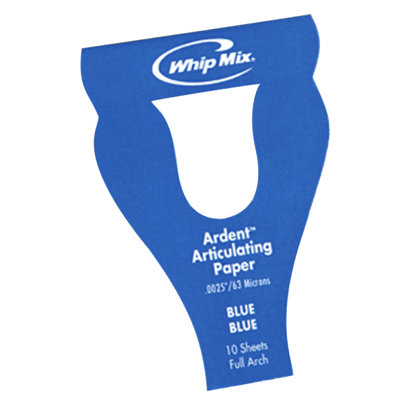 Ardent™ Horseshoe Style / Full Arch Articulating Paper - Premium Blue/Blue, 60 Sheets, 63 Microns (0.0025")