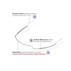 Adjustable Utillity Archwires, Niti and Stainless Steel (5 ct)