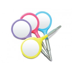 #4 Crystal HD&reg;&nbsp;Resin Mouth Mirror Double Sided Heads Vibrant - 4 Pack (Cone Socket) - Zirc Dental Products Inc