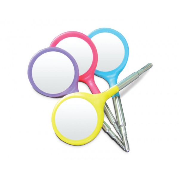 #4 Crystal HD&reg;&nbsp;Resin Mouth Mirror Double Sided Heads Vibrant - 4 Pack (Cone Socket)