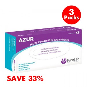 Azur Nitrile Powder-Free Exam Gloves – Large – Buy 2, Get 1 FREE! (200 gloves/box) – Sale25