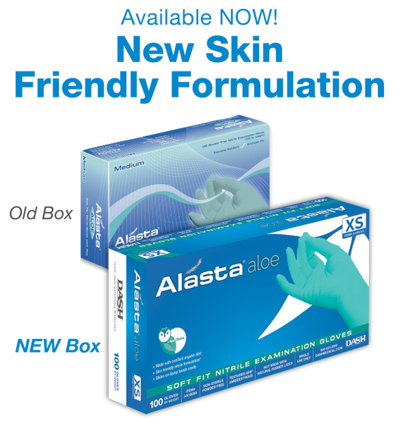 Alasta with Aloe Nitrile Exam Gloves (Case of 10 boxes) (10350)