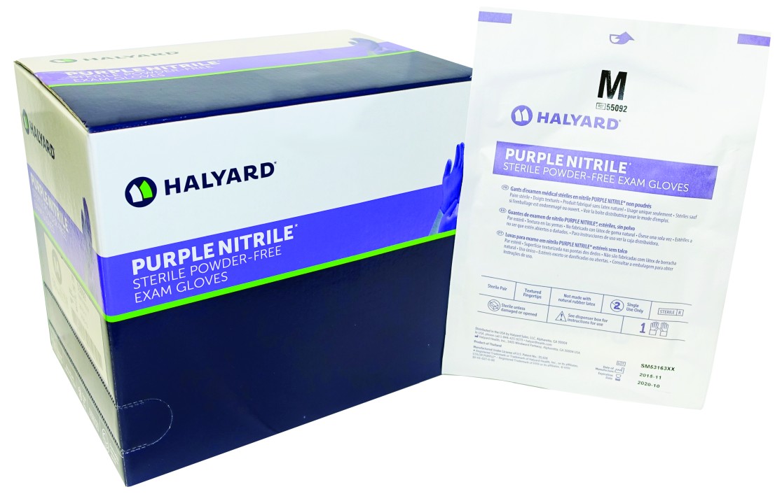 Sterile Nitrile - Purple Nitrile Gloves - 50Pairs/Box - 10 Boxes (25643)